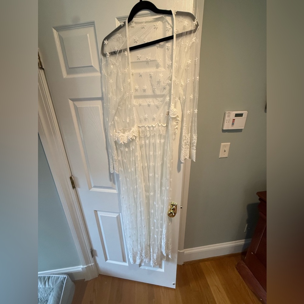 Elegant Sheer White Star Coverup